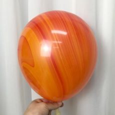Латексный шар 11″ супер агат красно - оранжевый