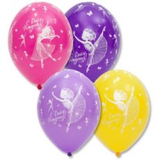 Латексный шар пастель 14″ с днем рождения балерина