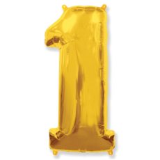 Фольгированная цифра "1" золотая (Flexmetal)