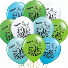 Воздушные шарики с нарисованным Шреком