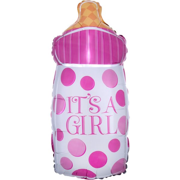 Фольгированный шар бутылка розовая