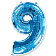 Фольгированная цифра “9” Синяя (Flexmetal)