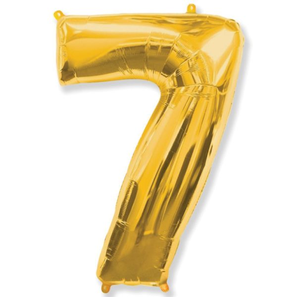 Фольгированная цифра "7" золотая (Flexmetal)