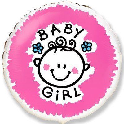 Фольгированные шарики с рисунком baby girl 18" (45см)