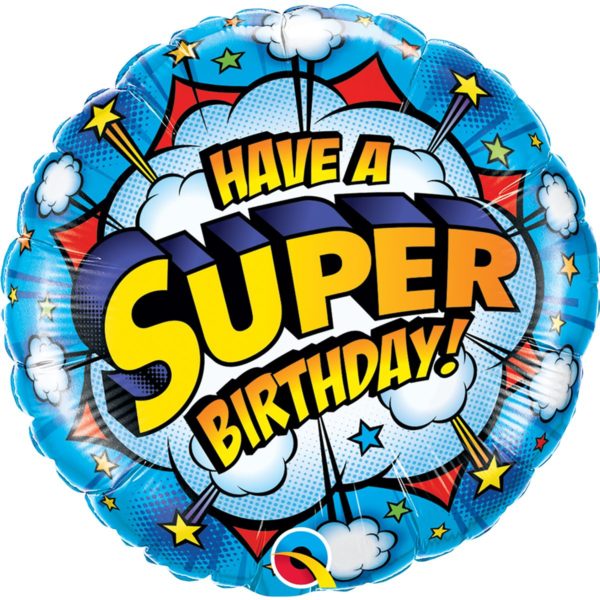 Фольгированные шарики с рисунком день рождения супергероя 18″ (45см)