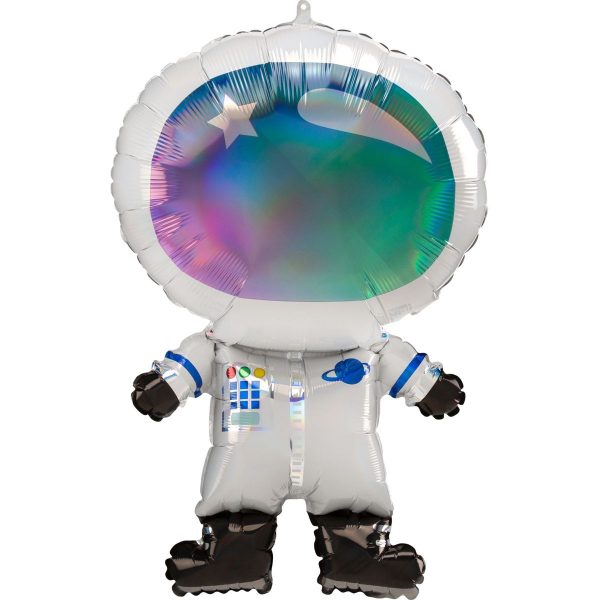 Красочный фольгированный шар в виде космонавта. Размер - 50х76 см. Производитель - Анаграм (США).