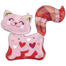 Фольгированный шар Розовая кошечка с сердечком